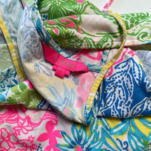 Gorgeous Neon Rainbow Lilly Pulitzer Margot Cheek To Cheek Print Dress - Picture 5 of 6